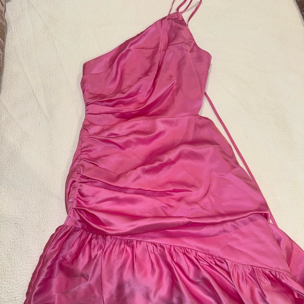 Amanda Uprichard Pink Asymmetrical One Shoulder Sundress